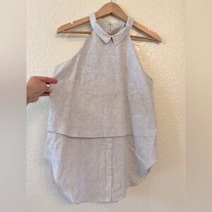 🦓 BCBGeneration 🦓 stripe Navy/White Asymmetrical Sleeveless Top